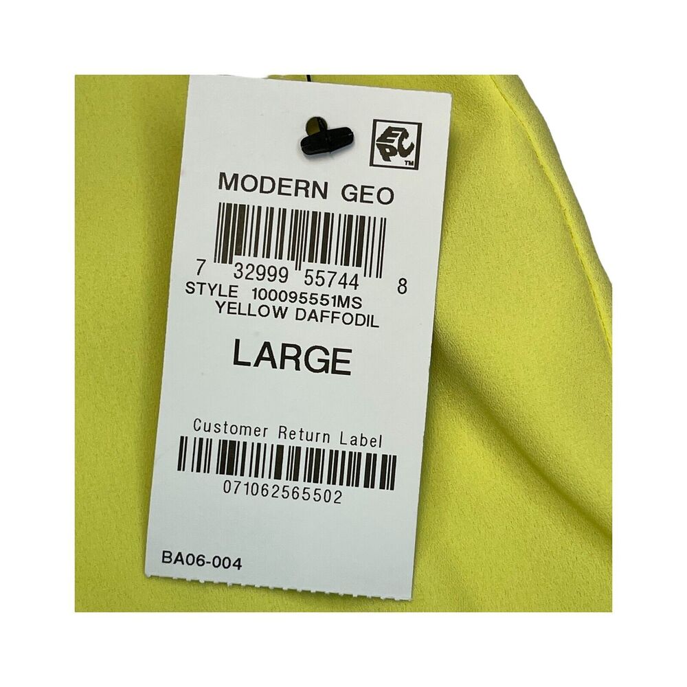 Alfani Blouse Top Women's Large Yellow Daffodil Polyester Modern Fit Notch Lapel - Picture 5 of 7